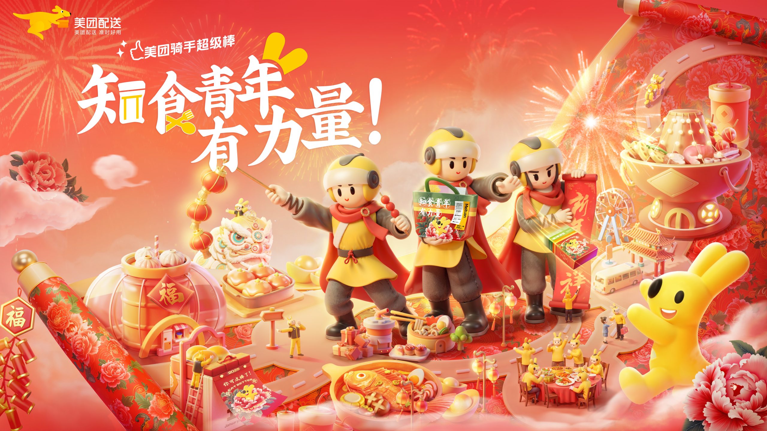 美团骑手新年AIGC设计
